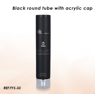schwarzer runder kosmetischer Kunststoffschlauch mit Acrylkappe
