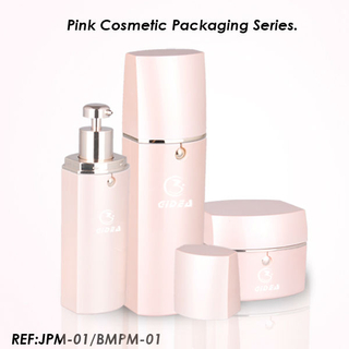 Rosa Glas und Flasche Kosmetikverpackungen